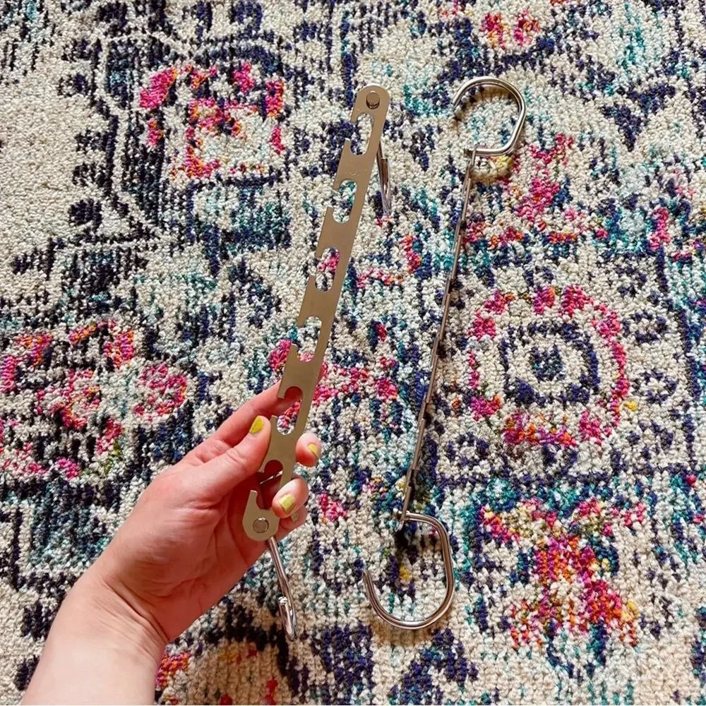 Set of 2 Silver Metal Space Saving Magic Hangers 6 Prong Closet